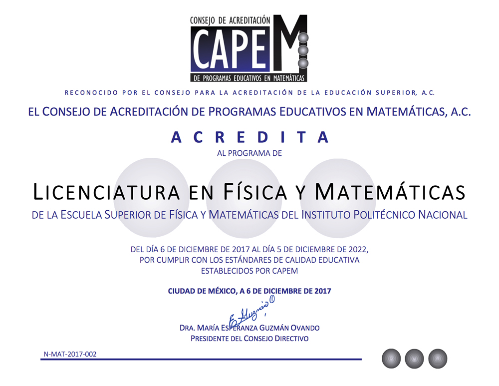 Licenciatra en Fisica y Matemáticas
