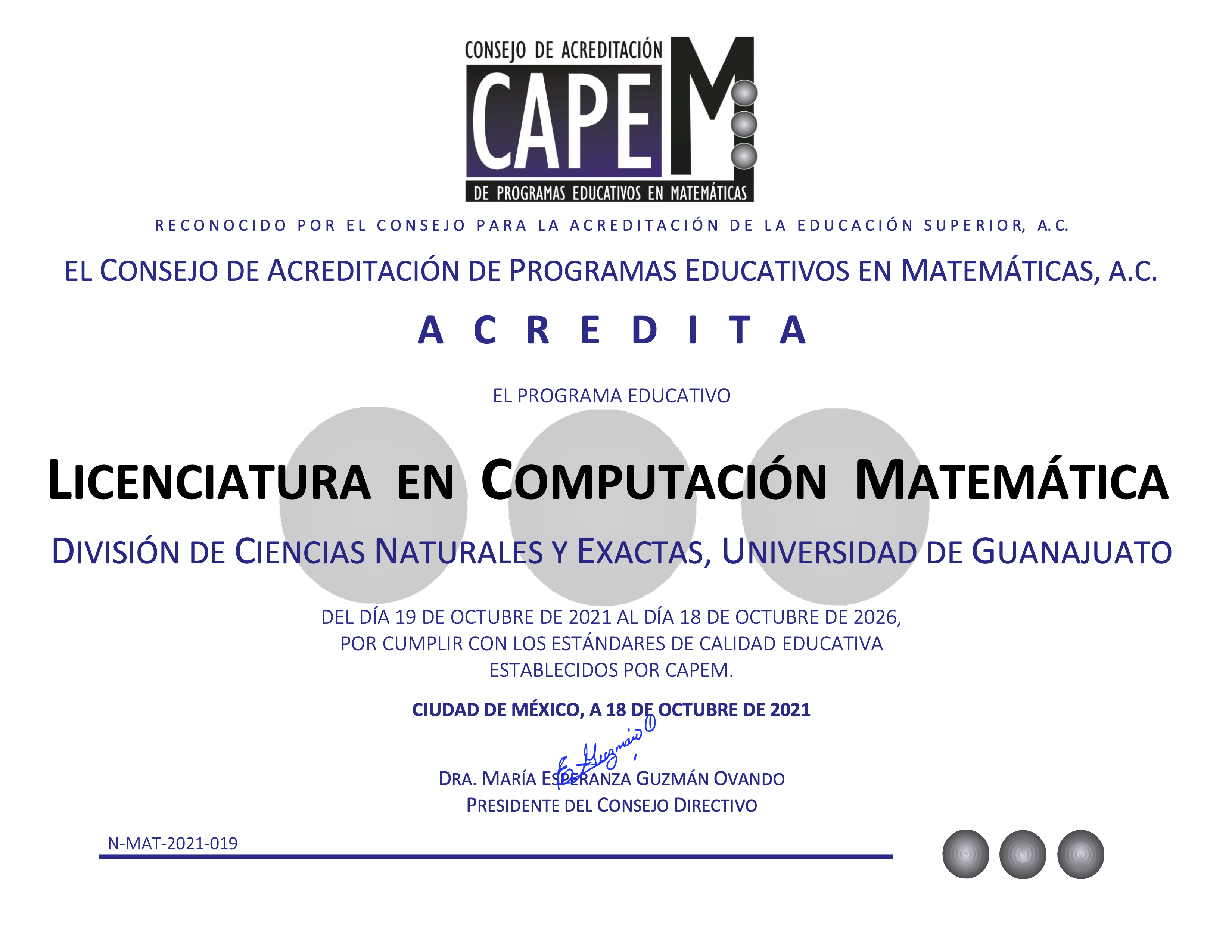 Licenciatura en Computaci&oacute;n Matem&aacute;tica